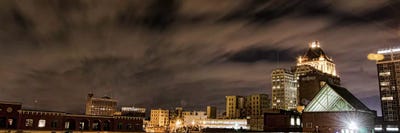 Greensboro Panoramic Skyline Cityscape (Night) by Unknown Artist canvas print
