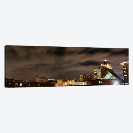 Greensboro Panoramic Skyline Cityscape (Night) Canvas Print #6222} by Unknown Artist Art Print