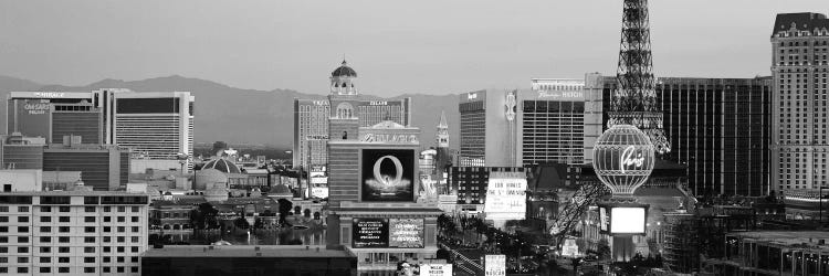 Las Vegas Panoramic Skyline Cityscape (Black & White - Night)