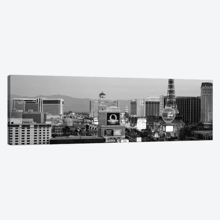 Las Vegas Panoramic Skyline Cityscape (Black & White - Night) Canvas Print #6226} by Unknown Artist Canvas Artwork