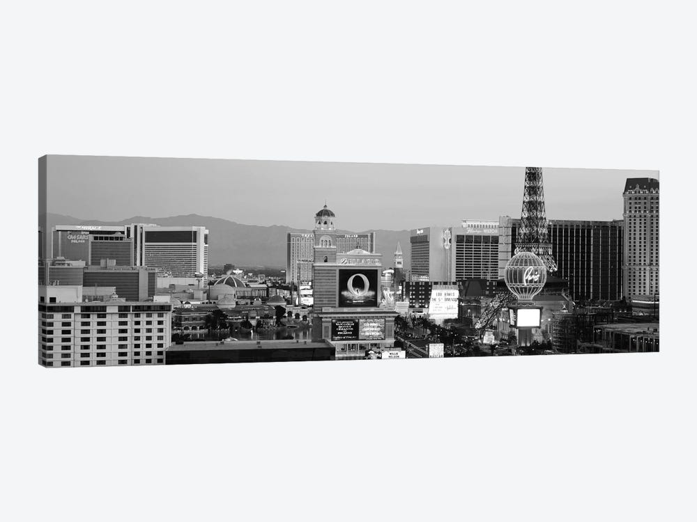 Las Vegas Panoramic Skyline Cityscape (Black & White - Night) by Unknown Artist 1-piece Art Print