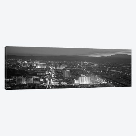 Las Vegas Panoramic Skyline Cityscape (Black & White - Night) Canvas Print #6227} by Unknown Artist Canvas Art