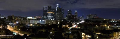 Los Angeles Panoramic Skyline Cityscape (Night) by Unknown Artist canvas print