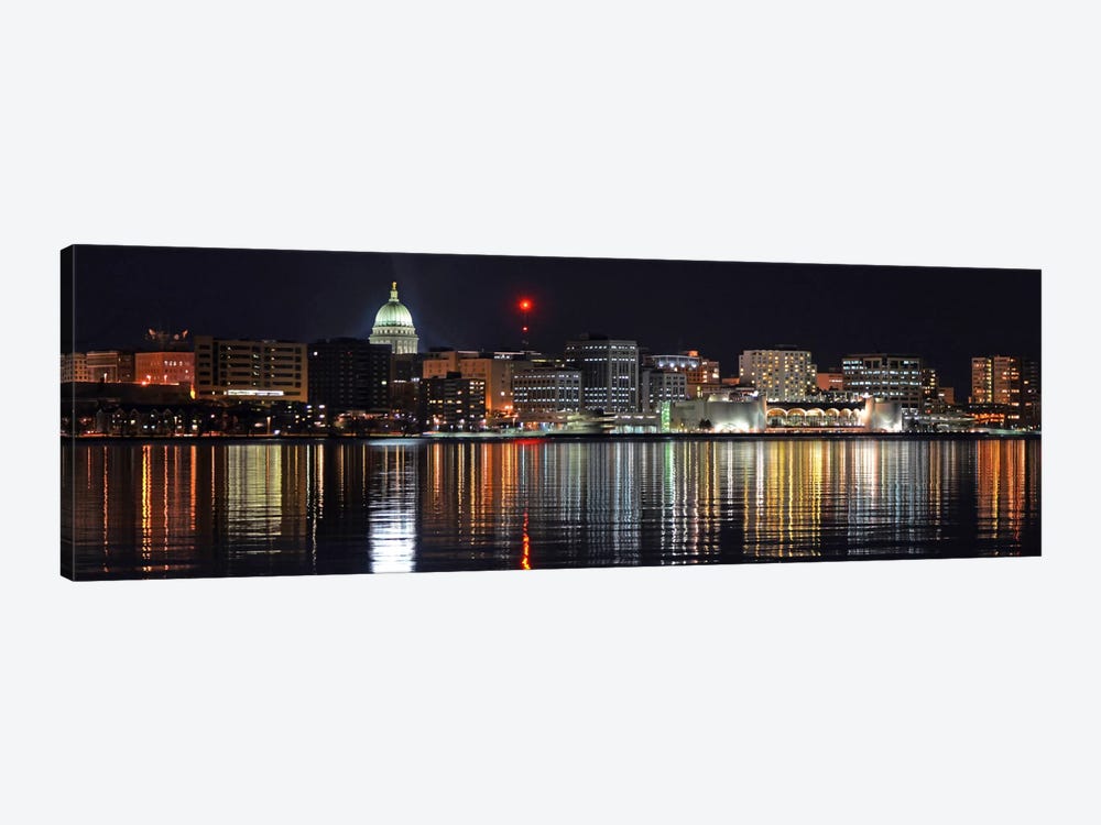 Madison Panoramic Skyline Cityscape (Night) by Unknown Artist 1-piece Canvas Wall Art