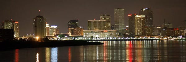 Louisiana: Nola Panoramic Skyline Cityscape (Night) by Unknown Artist