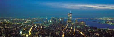 New York Panoramic Skyline Cityscape (Night) by Unknown Artist canvas print
