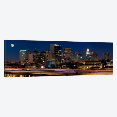 Oakland Panoramic Skyline Cityscape (Night) Canvas Print #6237} by Unknown Artist Art Print