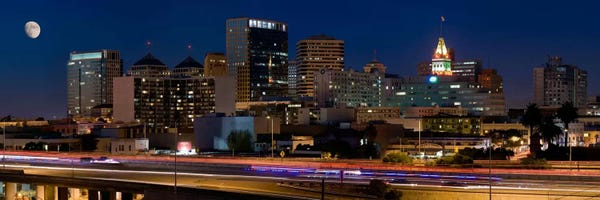Oakland: Oakland Panoramic Skyline Cityscape (Night) by Unknown Artist