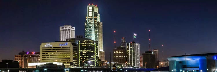 Omaha Panoramic Skyline Cityscape (Night)