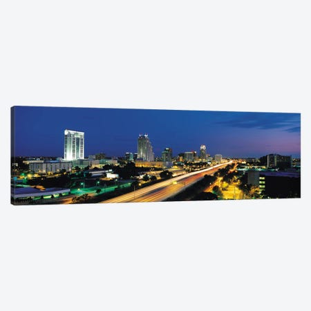 Orlando Panoramic Skyline Cityscape (Night) Canvas Print #6241} by Unknown Artist Canvas Art Print