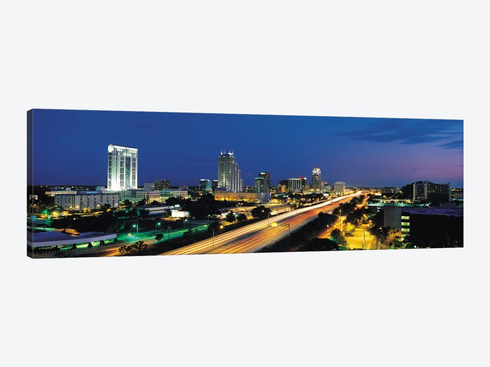 Orlando Panoramic Skyline Cityscape (Night) 1-piece Canvas Art