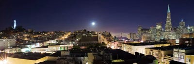 San Francisco Panoramic Skyline Cityscape (Night) by Unknown Artist canvas print