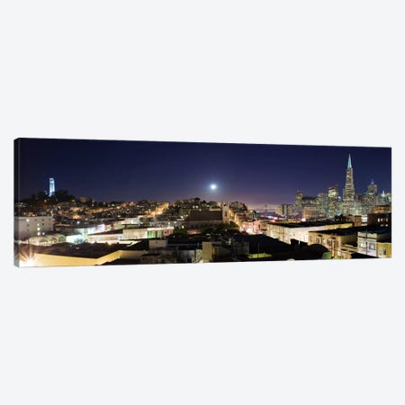 San Francisco Panoramic Skyline Cityscape (Night) Canvas Print #6249} by Unknown Artist Art Print