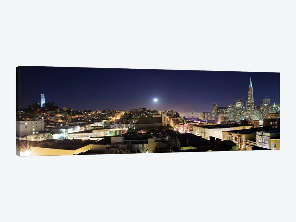 San Francisco Panoramic Skyline Cityscape (Night) by Unknown Artist 1-piece Canvas Art