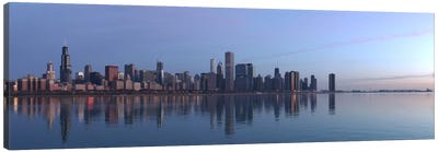 Chicago Panoramic Skyline Cityscape (Sunrise) Canvas Art Print - Chicago Skylines