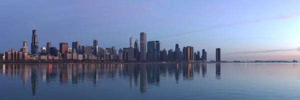 Chicago Skylines: Chicago Panoramic Skyline Cityscape (Sunrise) by Unknown Artist