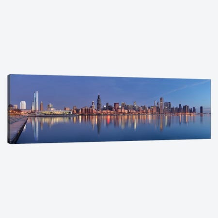 Chicago Panoramic Skyline Cityscape (Sunset) Canvas Print #6262} by Unknown Artist Art Print