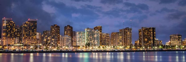 Honolulu Panoramic Skyline Cityscape Sunset Ver. II