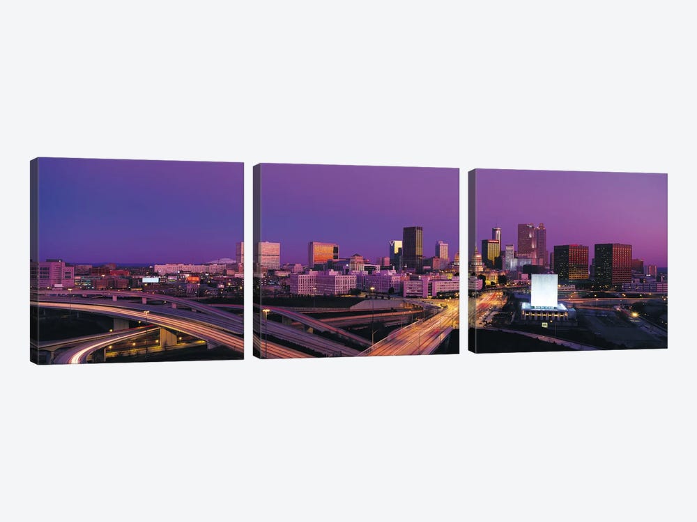 Atlanta Panoramic Skyline Cityscape (Sunset) by Unknown Artist 3-piece Canvas Art