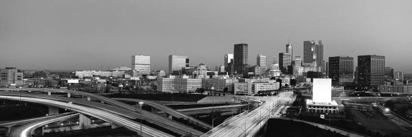 Georgia: Atlanta Panoramic Black & White - Sunset Skyline Cityscape by Unknown Artist