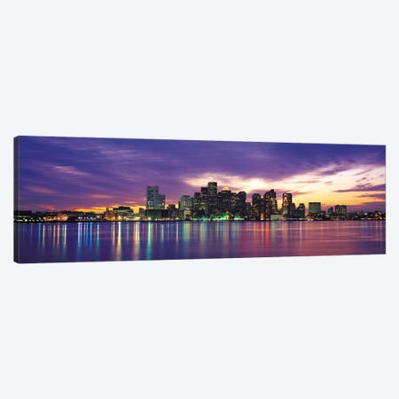 Boston Panoramic Skyline Cityscape (Sunset) Canvas Print #6273} by Unknown Artist Canvas Artwork