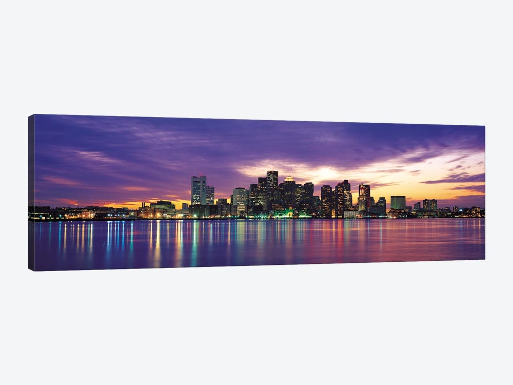 Boston Panoramic Skyline Cityscape (Sunset) 1-piece Canvas Print
