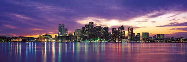 City Sunrises & Sunsets: Boston Panoramic Skyline Cityscape (Sunset) by Unknown Artist
