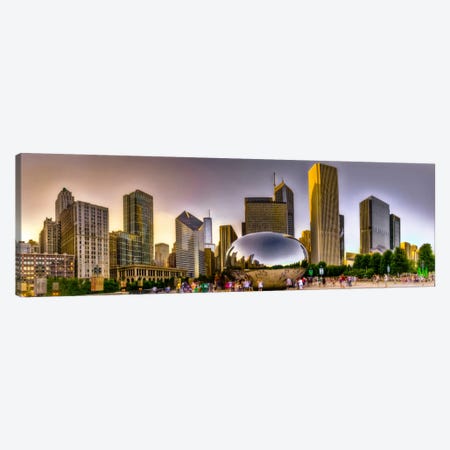 Chicago Panoramic Skyline Cityscape (Sunset) Canvas Print #6275} by Unknown Artist Canvas Print