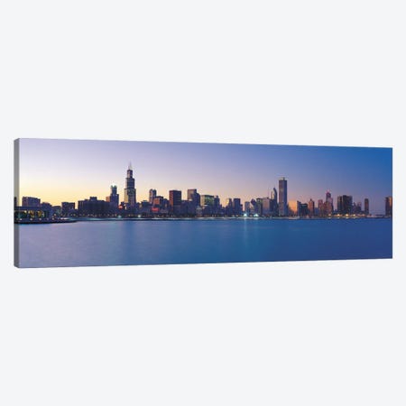 Chicago Panoramic Skyline Cityscape (Sunset) Canvas Print #6276} by Unknown Artist Art Print