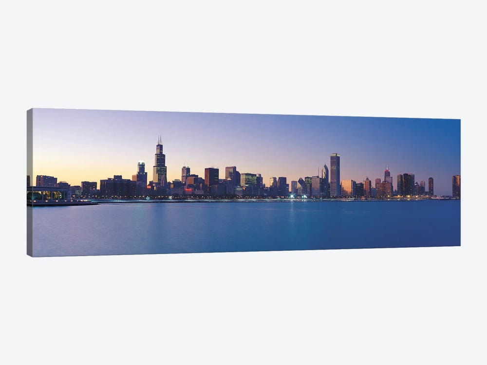 Chicago Panoramic Skyline Cityscape (Sunset) by Unknown Artist 1-piece Canvas Artwork