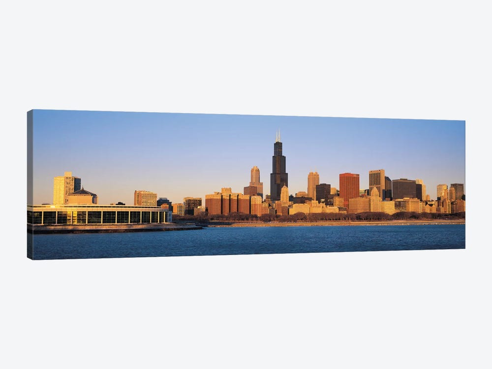 Chicago Panoramic Skyline Cityscape (Sunset) by Unknown Artist 1-piece Canvas Art