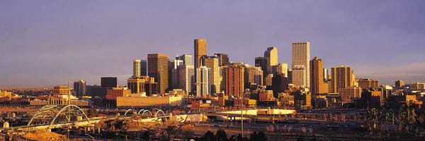Denver: Denver Panoramic Skyline Cityscape (Sunset) by Unknown Artist