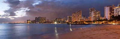 Honolulu Panoramic Skyline Cityscape (Sunset) by Unknown Artist canvas print