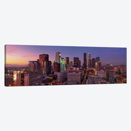 Los Angeles Panoramic Skyline Cityscape (Sunset) Canvas Print #6294} by Unknown Artist Canvas Print