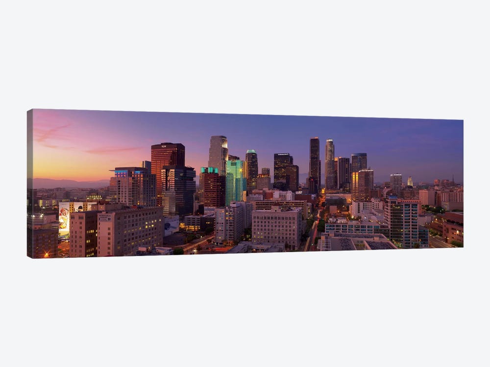Los Angeles Panoramic Skyline Cityscape (Sunset) by Unknown Artist 1-piece Canvas Art