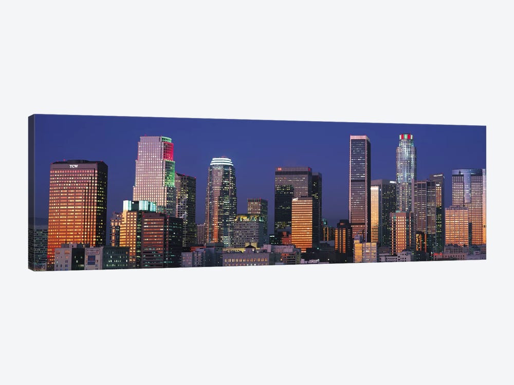 Los Angeles Panoramic Skyline Cityscape (Sunset) by Unknown Artist 1-piece Canvas Print