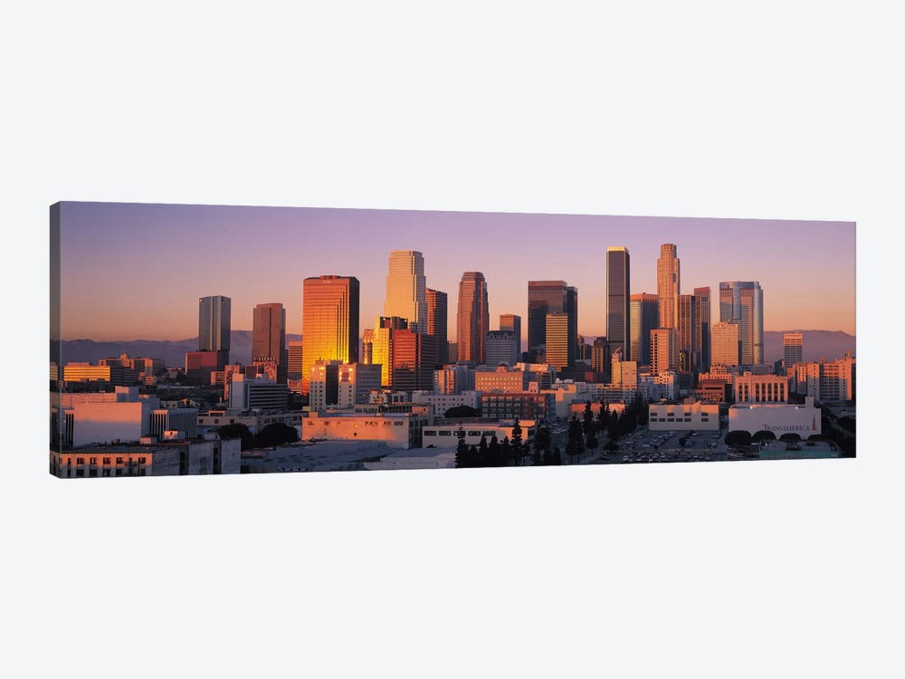 Los Angeles Panoramic Skyline Cityscape (Sunset) by Unknown Artist 1-piece Canvas Artwork