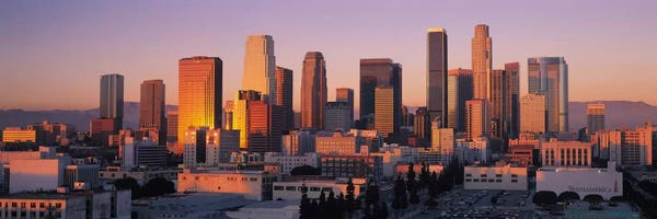 City Sunrises & Sunsets: Los Angeles Panoramic Skyline Cityscape (Sunset) by Unknown Artist