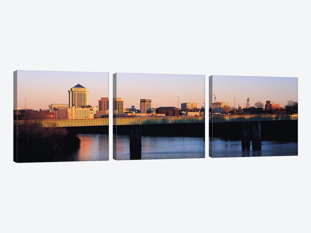 Montgomery Panoramic Skyline Cityscape (Sunset) by Unknown Artist 3-piece Canvas Wall Art
