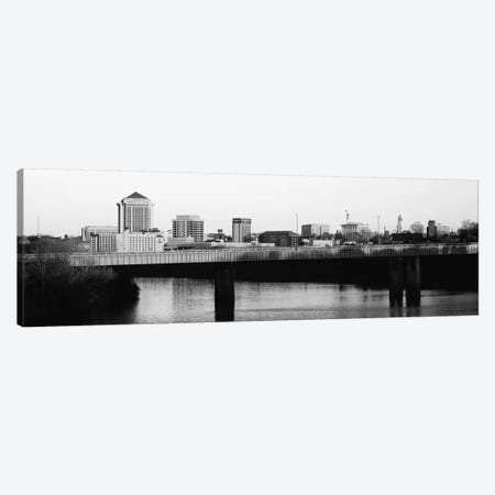 Montgomery Panoramic Skyline Cityscape (Black & White - Sunset) Canvas Print #6299} by Unknown Artist Canvas Wall Art