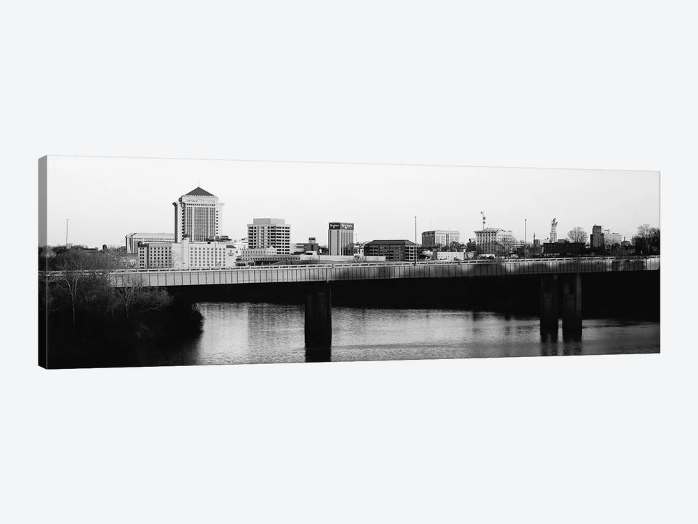 Montgomery Panoramic Skyline Cityscape (Black & White - Sunset) by Unknown Artist 1-piece Canvas Art Print