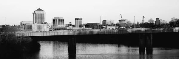 Black & White Cityscapes: Montgomery Panoramic Skyline Cityscape (Black & White - Sunset) by Unknown Artist