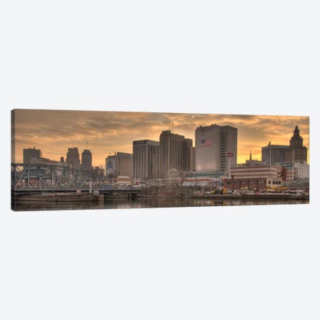 Newark Panoramic Skyline Cityscape (Sunset) Canvas Print #6300} by Unknown Artist Canvas Art