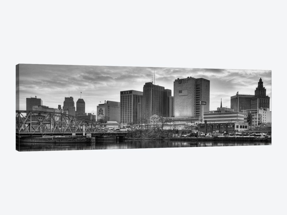 Newark Panoramic Skyline Cityscape (Black & White - Sunset) 1-piece Art Print
