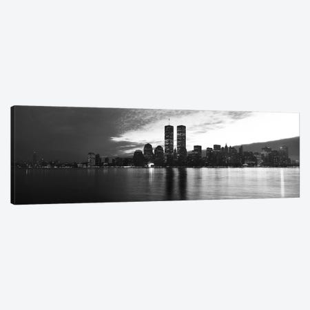 New York Panoramic Skyline Cityscape (Black & White - Sunset) Canvas Print #6304} by Unknown Artist Canvas Print