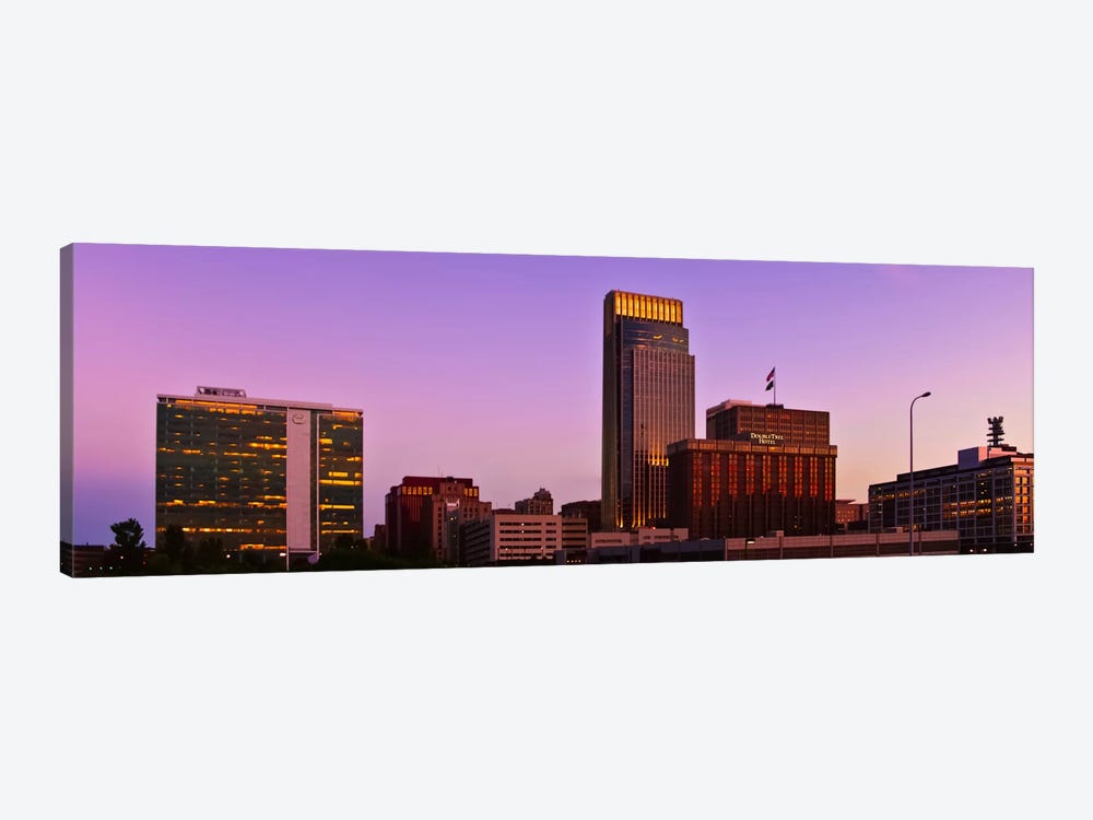 Omaha Panoramic Skyline Cityscape (Sunset) by Unknown Artist 1-piece Canvas Art Print