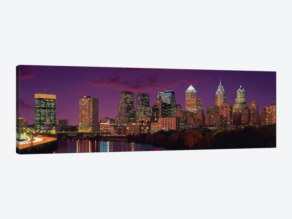 Philadelphia Panoramic Skyline Cityscape (Sunset) by Unknown Artist 1-piece Canvas Artwork