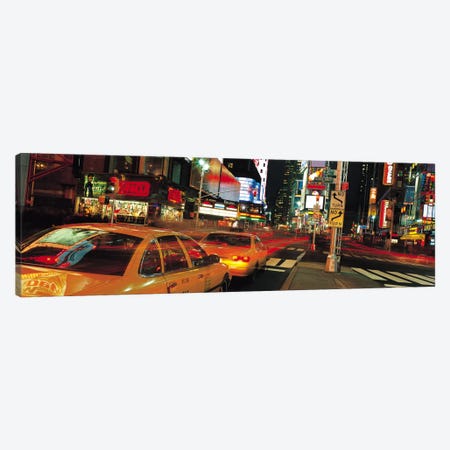 New York Panoramic Skyline Cityscape (Times Square at Night) Canvas Print #6318} by Unknown Artist Art Print