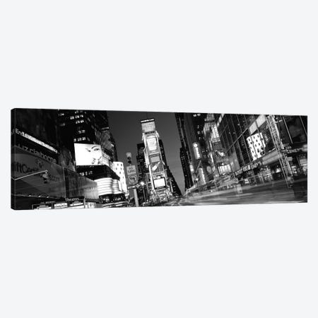 New York Panoramic Skyline Cityscape (Black & White - Times Square at Night) Canvas Print #6319} by Unknown Artist Canvas Print