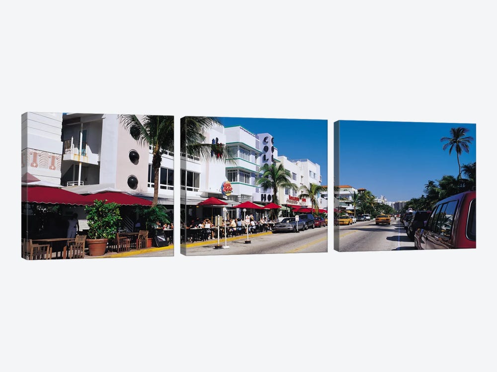 Miami Panoramic Skyline Cityscape (South Beach - Day) 3-piece Canvas Print